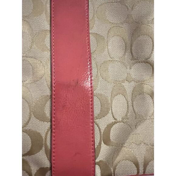 Coach Pink Tan Crossbody Bag Some Stains As Is 7.5 X9 - Picture 2 of 16